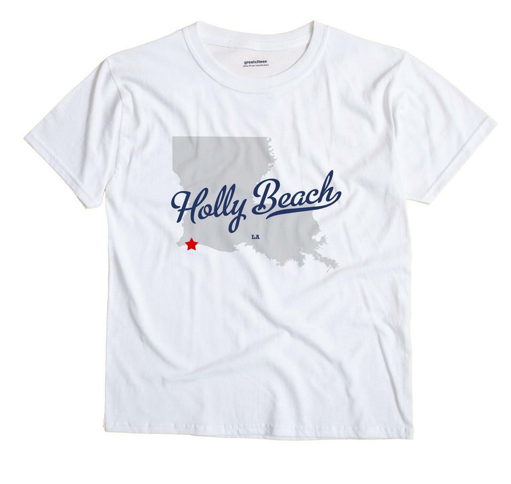 Holly Beach Louisiana LA T-Shirt MAP