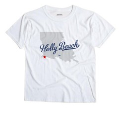 Holly Beach Louisiana LA T-Shirt MAP