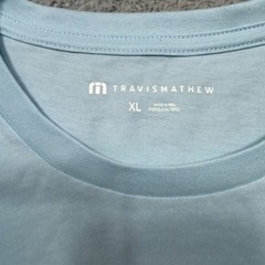 Travis Mathew T-Shirt Men’s XL Light Blue Graphic Short Sleeve Beach Summer EUC