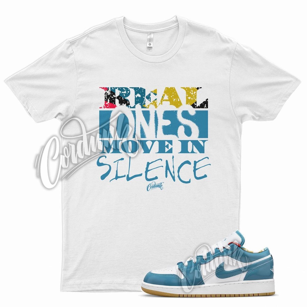 R1 T Shirt for J1 1 Low SE Barcelona Cyber Teal Armory Navy Big Kids