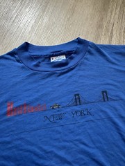 Vintage New York City Brooklyn Bridge Blue T Shirt Sz L Fits Smaller