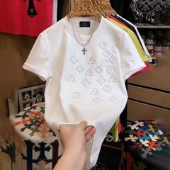 New Fashion Men Trendy Drill Rhinestone Diamond Summer Streetwear Luxury T-Shirt