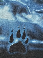 Vintage 2001 Liquid Blue Great Wolf Lodge Wolf All Over Print T-Shirt Size L