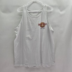 Hardrock Cafe San Juan Men Chest Size 42 Inches White Sleeveless Cotton T-shirt