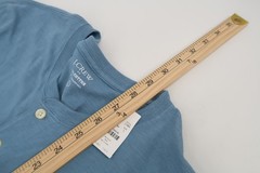 J CREW Henley Shirt Mens Large Blue Short Sleeve Tee Slub Cotton L1965 New