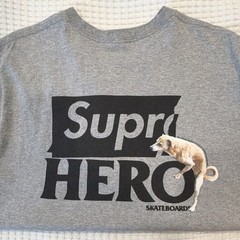 Supreme x Antihero Dog Tee Gray SS22 Size Medium Excellent Condition