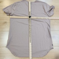Cuts Shirt Mens 2XL Beige Elongated PYCA Pro Curve Hem Crewneck Tee Stretch