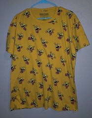 PAC-MAN Shirt XL Extra Large All Over Print AOP Yellow By C-Life Group