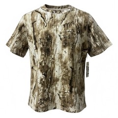 Art & Motion Retro Camo Tree Bark Fleece T-Shirt Men’s Size Medium Streetwear