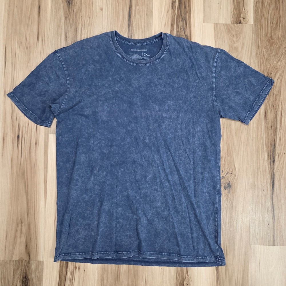 Weston Jon Boucher Shirt Mens 2XL Blue Tee Cotton Mineral Wash Short Sleeve