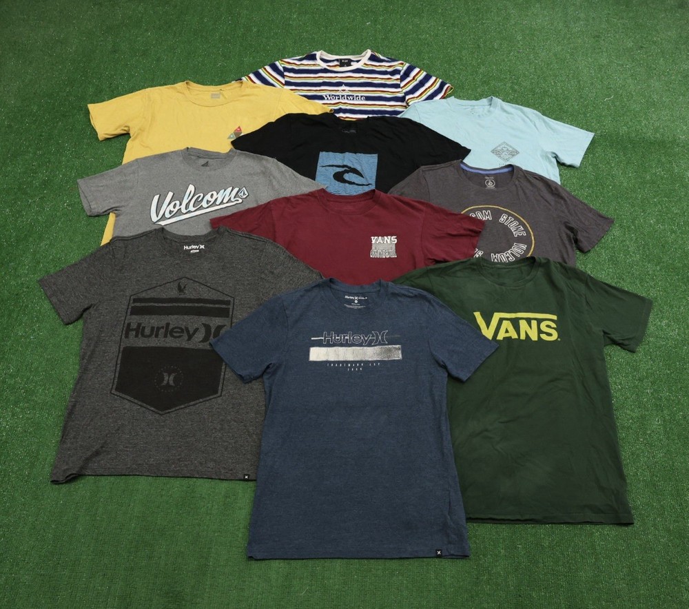 Lot Of 10 Hurley T Shirt Size Medium Surf Graphic Tees Vans Skate J218