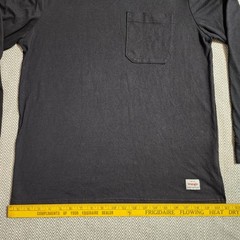 Wrangler Mens Long Sleeve Pocket T-Shirt Black Crew Neck Size M FUNITE F22
