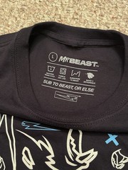 Mr. Beast Signed Black Shirt 24HR Livestream Autographed Graphic Mens L Smiley