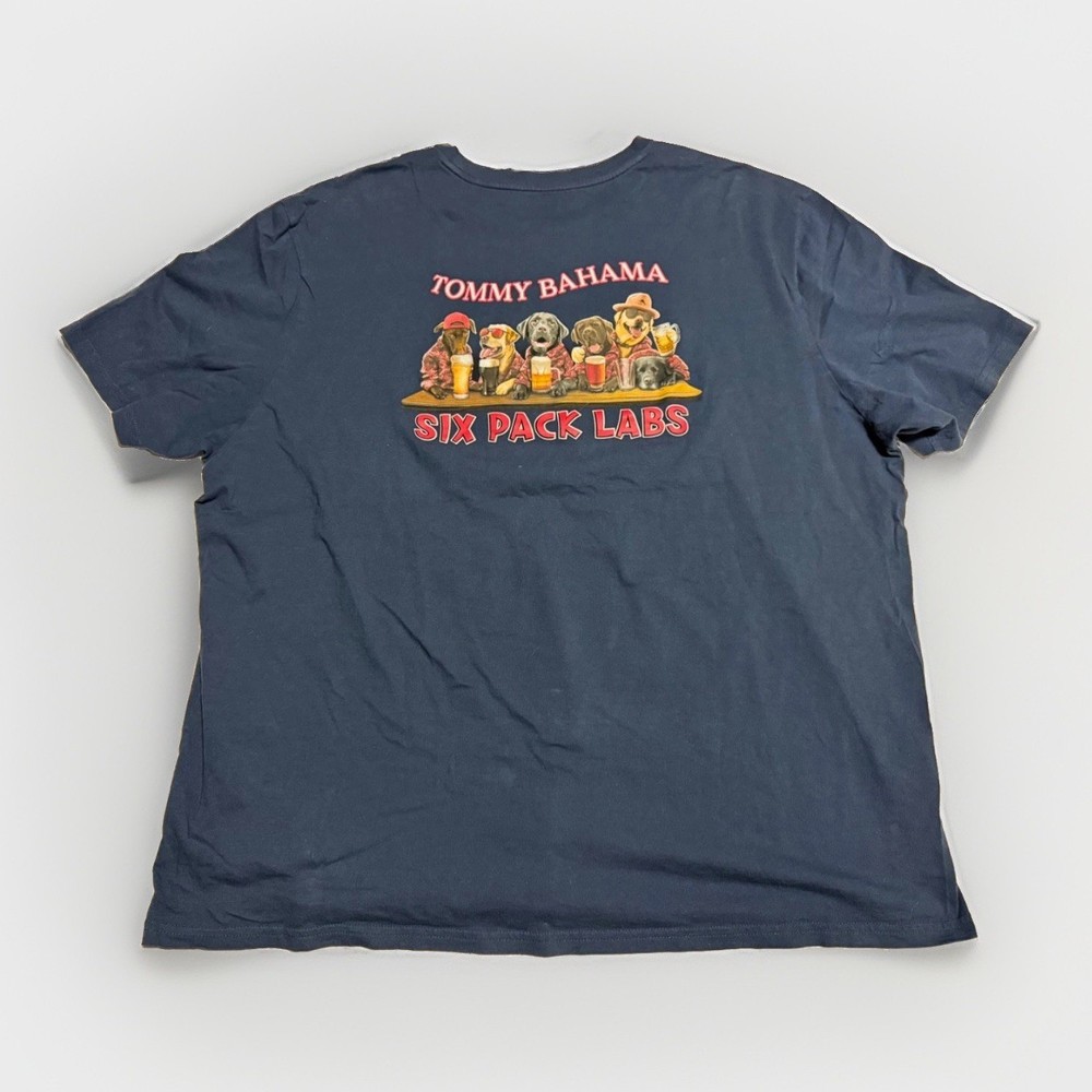 Tommy Bahama Six Pack Labs Graphic T-Shirt XXXL Navy Dogs Beer Cotton