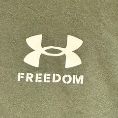 Patriotic Under Armour Freedom T Shirt Mens Large Olive Green Tactical Flag