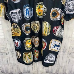 Akoo XXL T-shirt Black Championship Rings Streetwear Graphic Short Sleeve B49