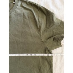 Wax London Dean T-Shirt Mens XL Olive Green Organic Cotton Crewneck Boxy