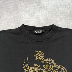 Vintage 90s Hong Kong Shirt Size M Single Stitch Dragon Tourist Souvenir Black