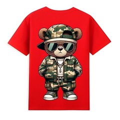 Camo Hip Hop Teddy Bear Camouflage Gangsta Streetwear Hustle T-Shirt