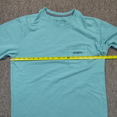 PATAGONIA Pocket Shirt Men S Blue Mountain Range Graphic Logo Outdoors Hiking