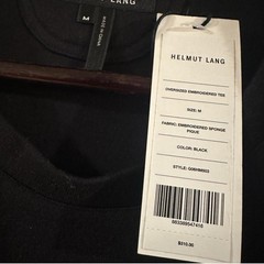 Brand New Helmut Lang Men’s Black Oversize Embroidered Tee Size Medium MSRP $310