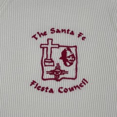 Vintage Santa Fe New Mexico Fiesta Council Embroidered Shirt White XL Ribbed Tee