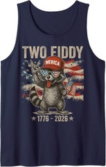 Vintage Raccoon Two Fiddy 250 Year American Anniversary Tank Top