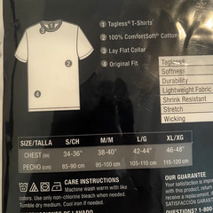 Hanes TagLess T-shirt, 100% Comfort Cotton Original Fit, White Medium New