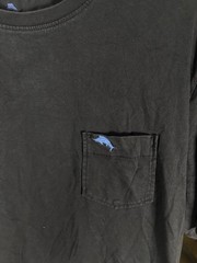 Tommy Bahama Logo Pocket Men’s Black Short Sleeve Crew Neck T-Shirt Size L