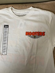 NWT-HOOTERS These Wings Take Flight Double Sided Ripple Junction WHT Graphic Tee