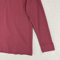 Mack Weldon Henley Shirt Mens Size XXL Maroon Long Sleeve Thermal Crew Neck