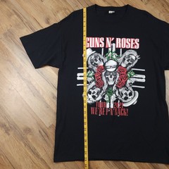 Guns N Roses T Shirt Mens L Black Cotton 2021 Tour Graphic Skull Rock Band Tee