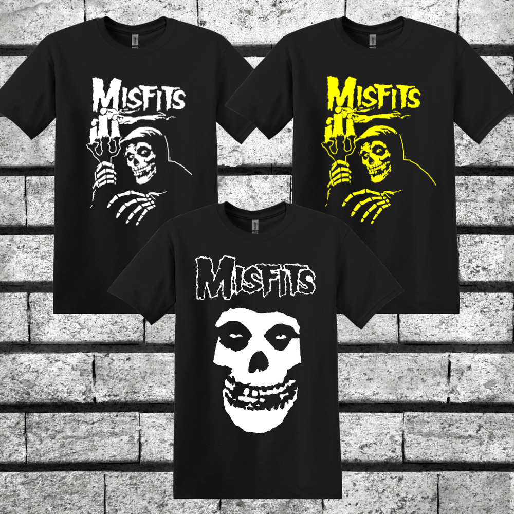 The Misfits T-Shirt Crimson Ghost Fiend Skull Punk Rock Band Black T-Shirt S-3XL