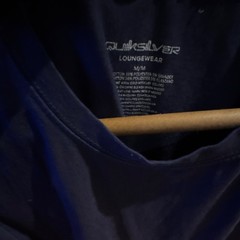 Quiksilver Men’s Navy Blue Solid Logo Crew Neck Short Sleeve T-Shirt Size M/M