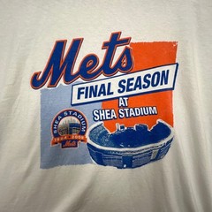 Mets Final Season Shea Stadium 2008 Anvil T-Shirt Mens XL White MLB Graphic