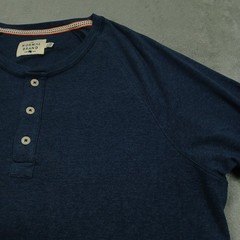 Normal Brand Shirt Mens XL Blue Henley Long Sleeve Casual Preppy