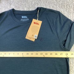 Fjallraven Abisko Wool Mens Dark Navy Long Sleeve Trekking Shirt Size S NWT