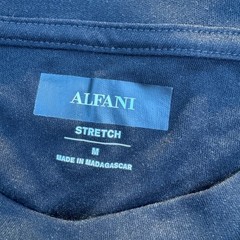 Alfani Alfatech Mens Long Sleeve Crewneck T-Shirt Deep Black Stretch Medium NEW