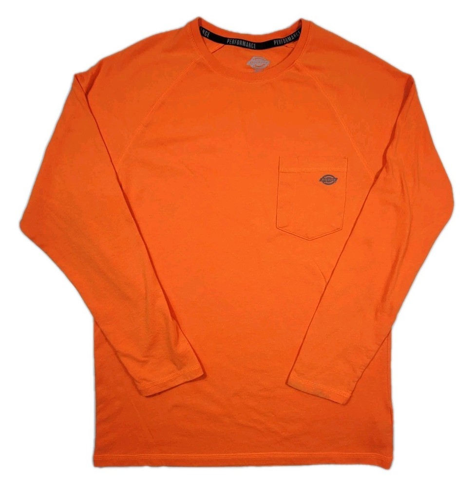 Dickies Temp-iQ Cooling T-Shirt Men’s Medium Orange Performance Long Sleeve