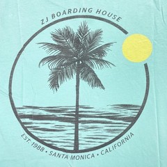 ZJ Boarding House T Shirt Mens Medium Santa Monica California Tee Blue 1988