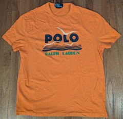 Polo Ralph Lauren Men’s Orange Seagull and Waves T-Shirt Large