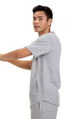 Mono B Mens Seamlines Organic Cotton Kangaroo Short Sleeve Sweatshirt