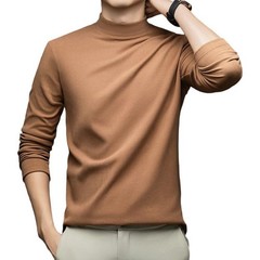Half Turtleneck Mens Sweater Warm Knit Top Casual Pullover Solid Color Winter