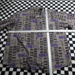 Vintage Harley Davison biker Hawaiian style all over print button up Shirt 2XL