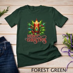 Beautiful and Festive Holiday Candle Graphic Funny Christmas Unisex T-shirt
