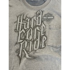 Harley Davidson Hard Core Ride Pocket T-Shirt Mens Large Blue Gray Landers