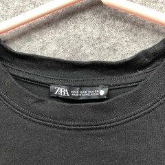 Zara Long Sleeve T Shirt Mens S Crewneck Cotton Cuff Sleeves Solid Basic