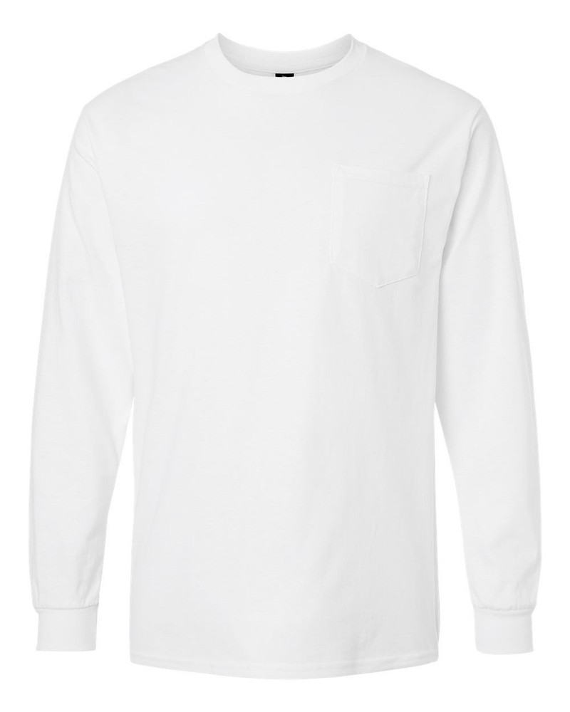 Gildan 2410 Ultra Cotton Pocket Long Sleeve T-Shirt S-2XL Buy 2 Get 1 Free