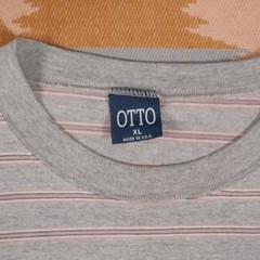 Vintage Otto Men’s XL Gray Single Stitch 90s Grunge Skate T-Shirt Blank Stripe