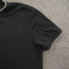Banana Republic Shirt Mens Medium Black Henley Short Sleeve Contrasting Trim